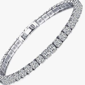 5mm 14k white gold plated tennis bracelet high quality CZ stones that sp…